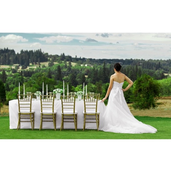 90”x156” White Rectangular Tablecloth w Rounded Corners Party Wedding Event - Picture 2 of 8
